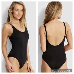 Seafolly Black Double Stap One Piece Swimsuit 8